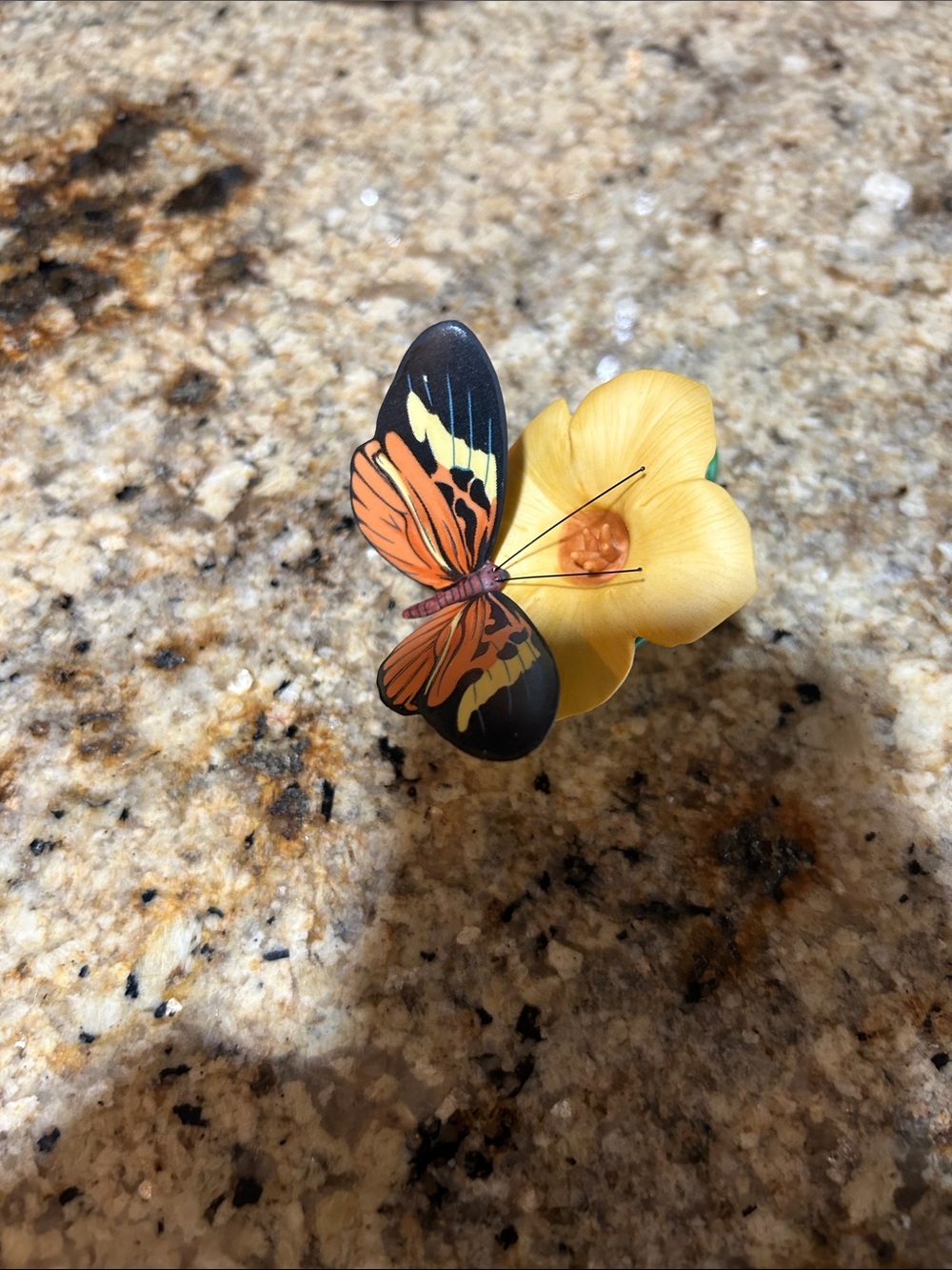Franklin Mint Butterflies of the World a butterfly perched on flower